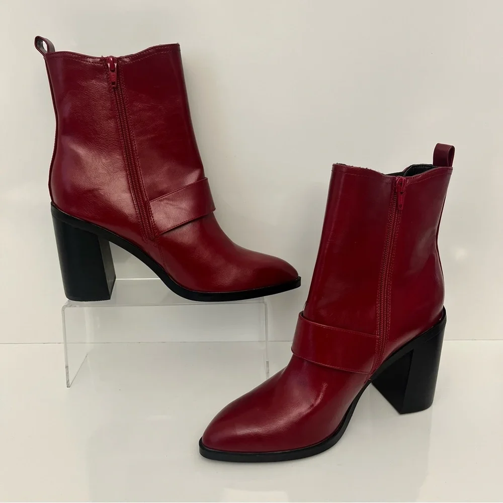Dolce Vita Bria Red Harness Ankle Boots Womens 10 - Picture 4 of 13